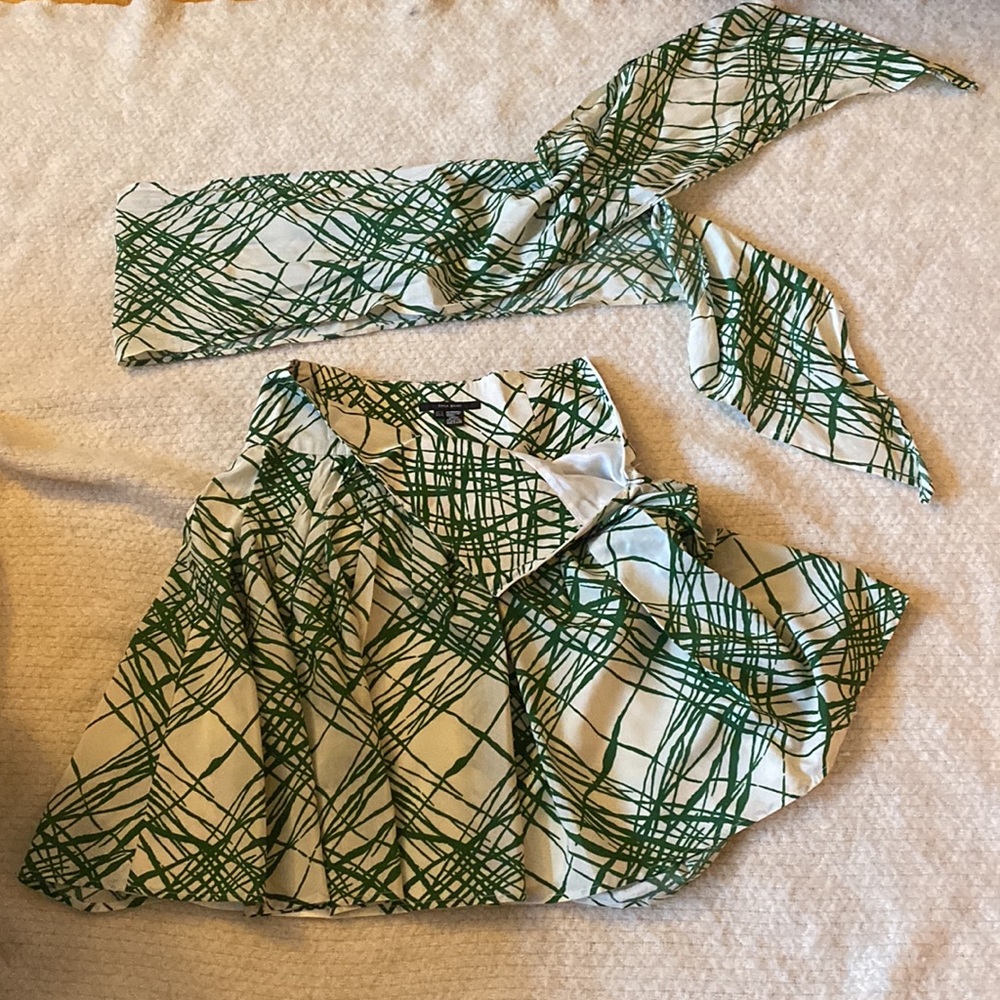 ZARA Basic. Shibori modern stripe drop-waist silky skirt - Picture 6 of 7